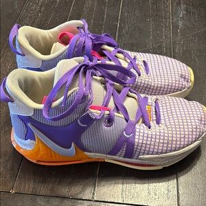 Nike LeBron Purple and Orange Sneakers size 6.5Y